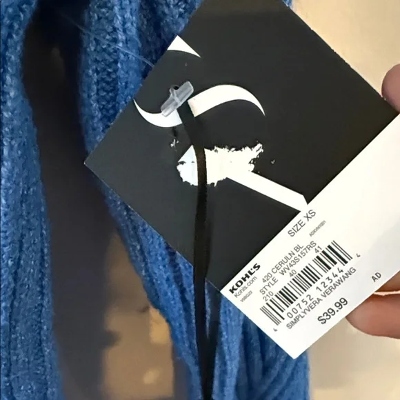 Simply vera wang Blue Ribbed Women's Sweater XS - Picture 3 of 5